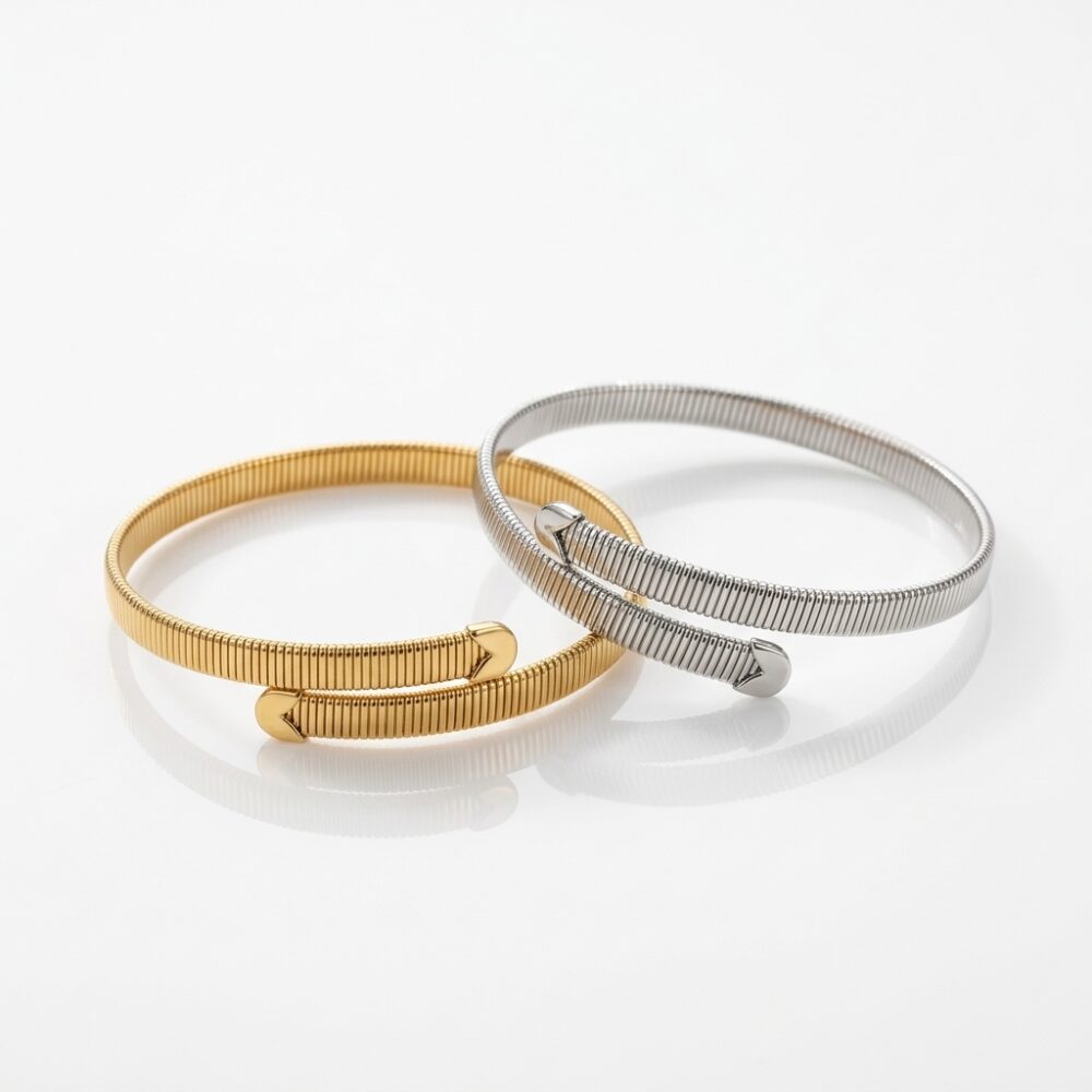 PULSERA FANTASIA DORADA Y PLATEADA ELASTICA FTAPUL03 IAO