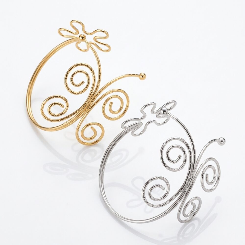 BRAZALETE FANTASIA DORADO Y PLATEADO MARIPOSA BRAZ35 IAO