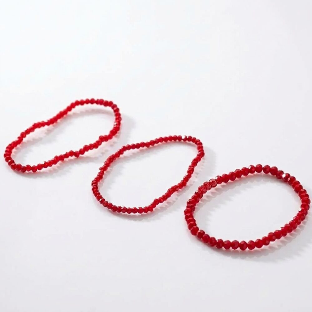 PULSERA ELASTICA 3 TAMAÑOS CRISTAL ROJO APUHILO248 IAO