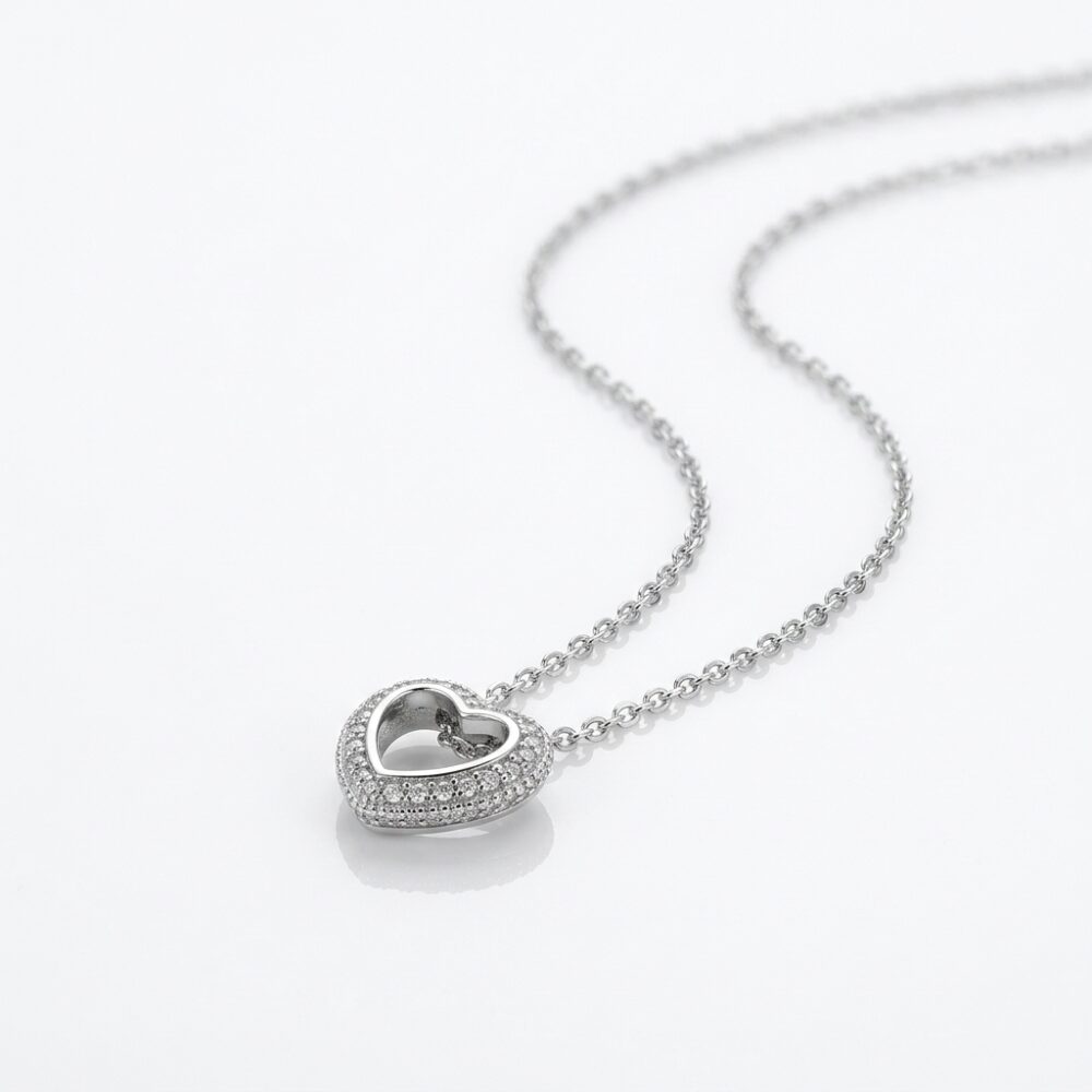 CADENA ACERO DIJE BRONCE MICROP CORAZON BZCADI477 IAO
