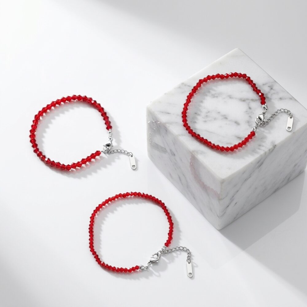 PULSERA ELASTICA CRISTAL CRISTAL ROJO APUHILO272 IAO