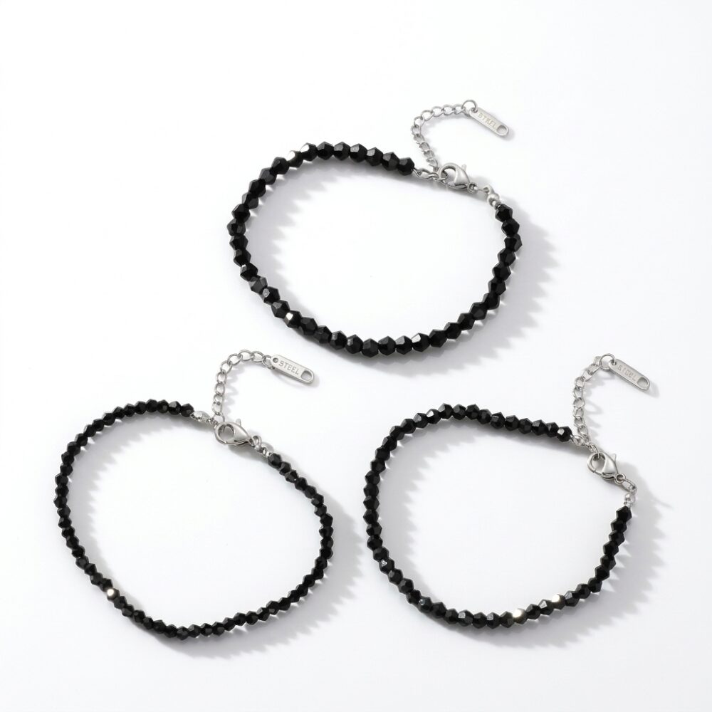 PULSERA TERM. ACERO 3TAM CRISTAL NEGRO APUHILO274 IAO