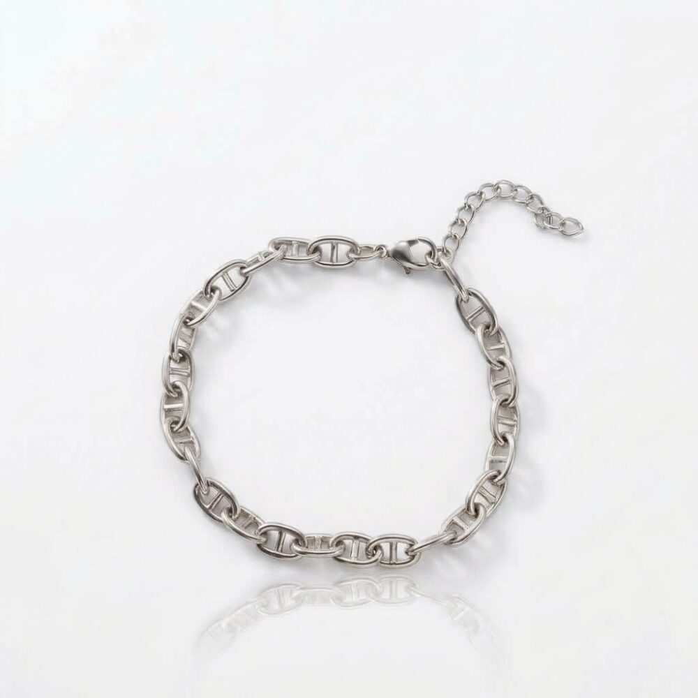 PULSERA ACERO BCO ESLABON ESPECIAL APU287P IAO
