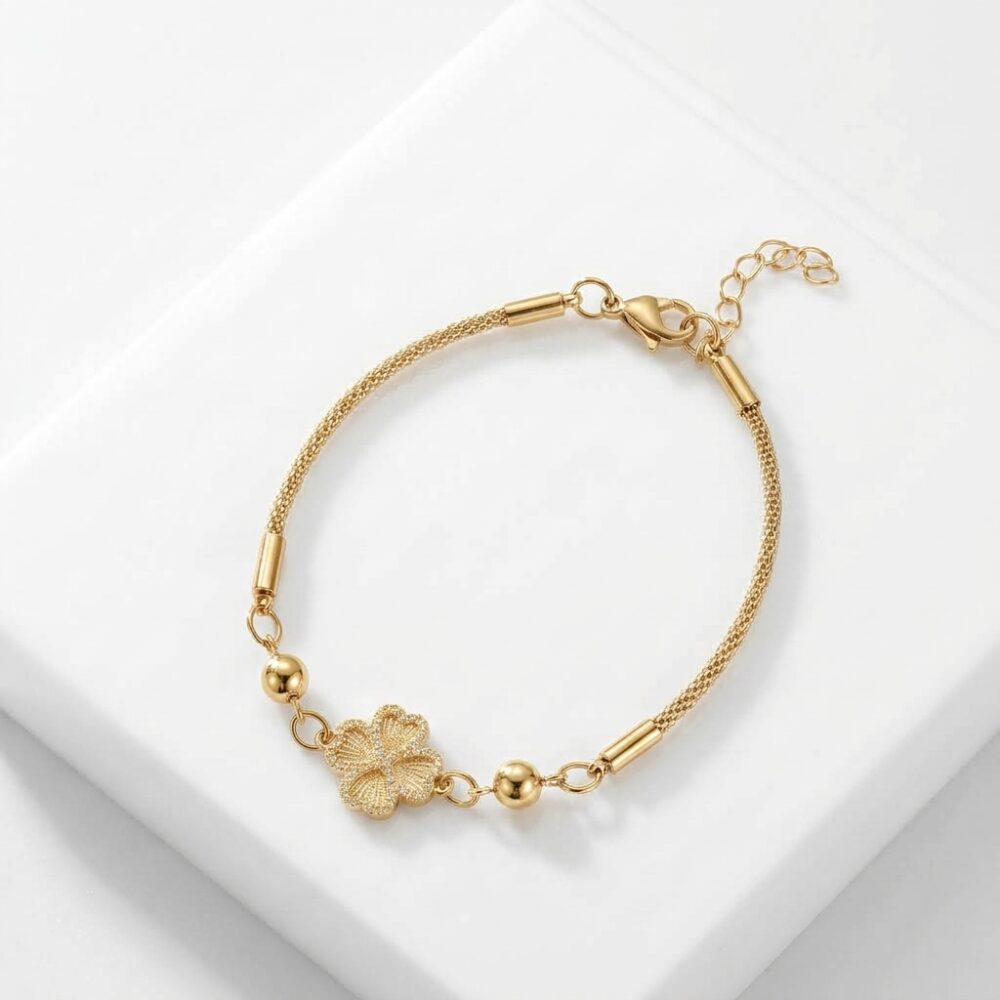 PULSERA ACERO DRD DIJE TREBOL APU289D IAO