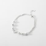 PULSERA ACERO BCO DOBLE DIJE CORAZON APU291P IAO