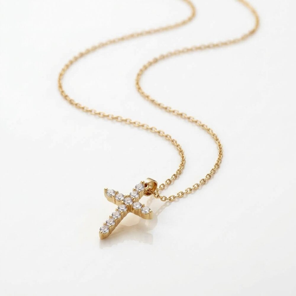 CADENA ACERO DRD DIJE BRONCE CRUZ MICROPAV BZCADI457D IAO