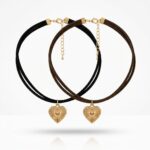 CHOKER DE GAMUZA DIJE CORAZON BP1465 IAO