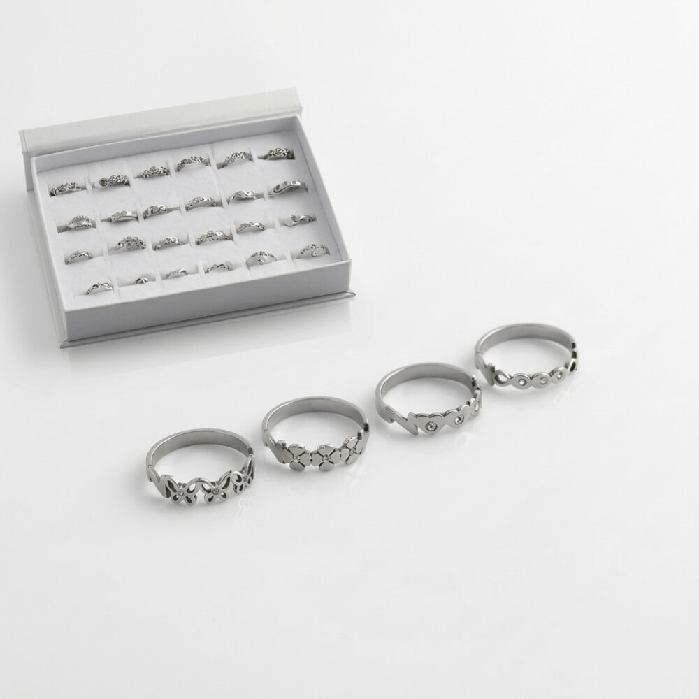 ANILLO ACERO FLOR/MARIPOSA STRASS AN2101 IAO