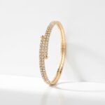 PULSERA FANTASIA DORADO STRASS BLANCO ART BZPU128D IAO