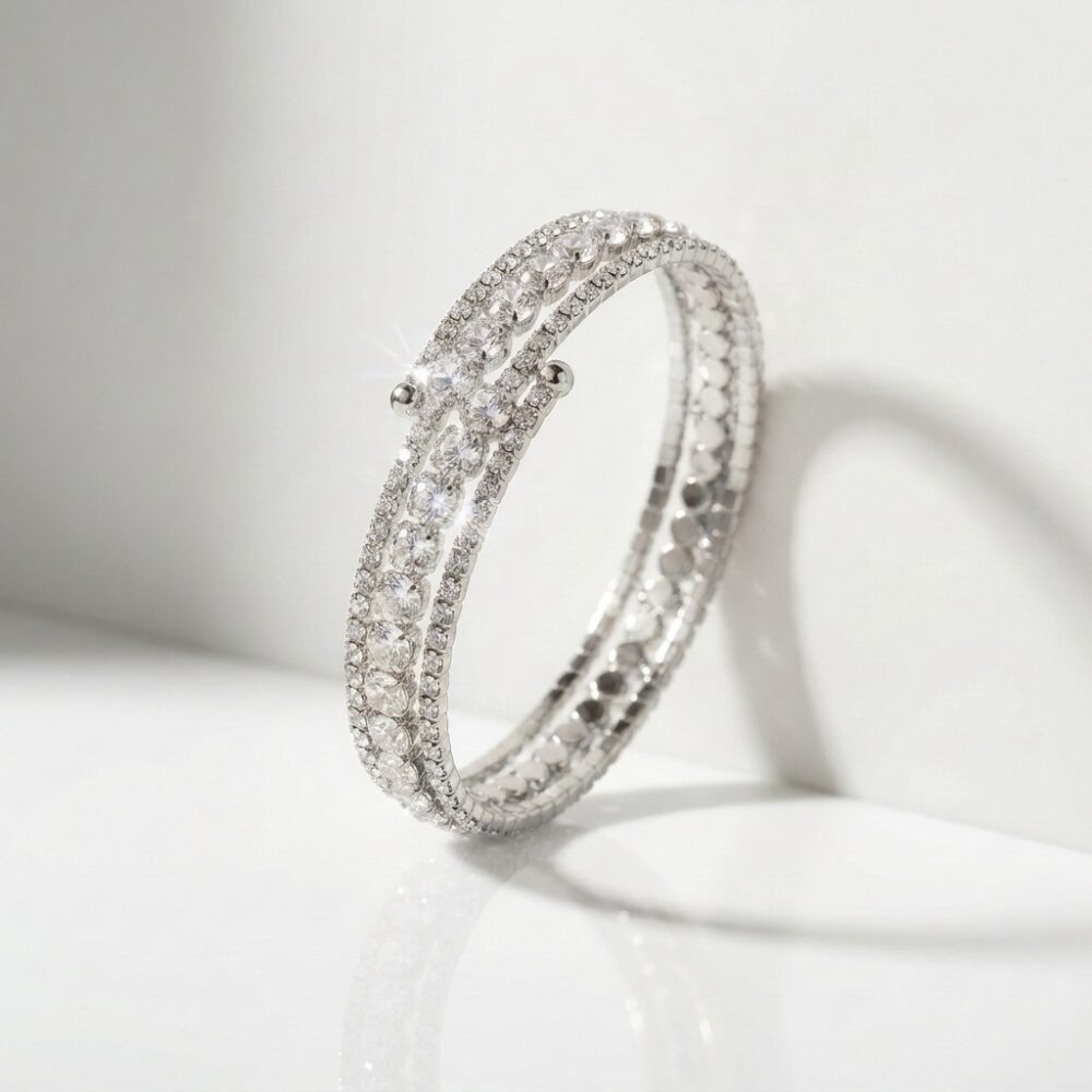 PULSERA FANTASI BLANCO TRIPLE C/STRASS FLEX REG BZPU133P IAO