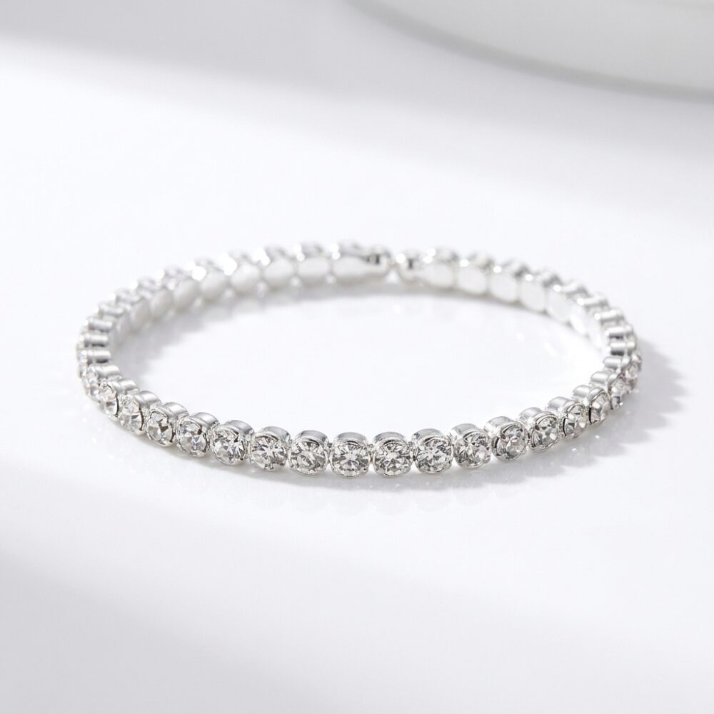 PULSERA FANTASI BAÑ BLANCO RIGIDA C/STRASS ART BZPU125P IAO