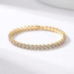 PULSERA FANTASI BAÑ DORADO RIGIDA C/STRASS ART BZPU125D IAO
