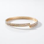 PULSERA FANTASI BAÑ DORADO DOBLE STRASS FLEX BZPU129D IAO