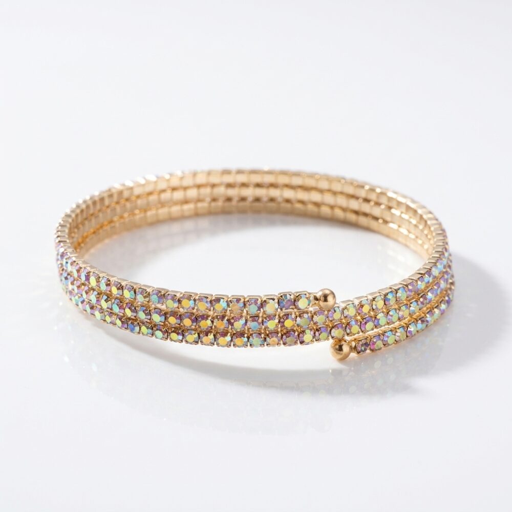 PULSERA FANTASI DORADA TRIPLE STRASS TORNA FLEX BZPU132D IAO