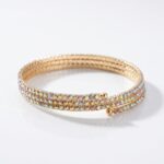 PULSERA FANTASI DORADA TRIPLE STRASS TORNA FLEX BZPU132D IAO
