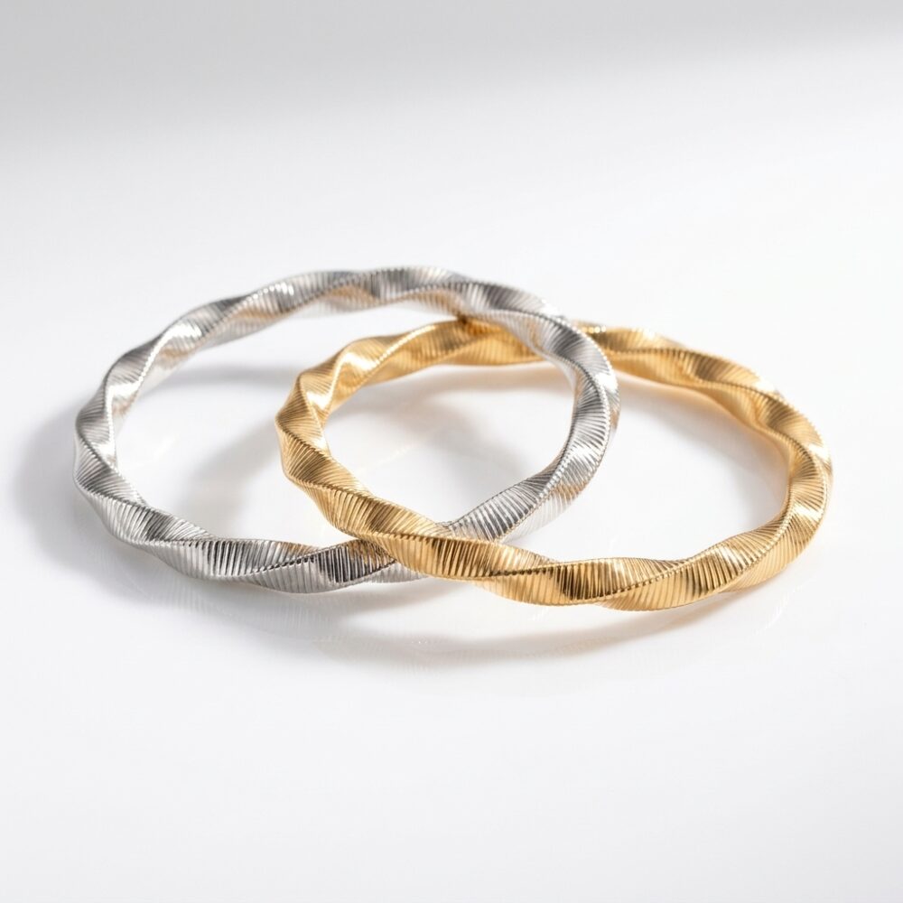 PULSERA FANTASIA DORADA Y PLATEADA ELASTICA FTAPU23 IAO