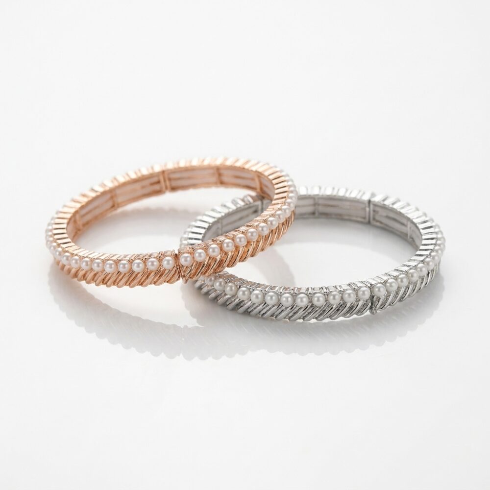 PULSERA FANTASIA DORADA Y PLATEADA ELASTICA FTPUL05 IAO