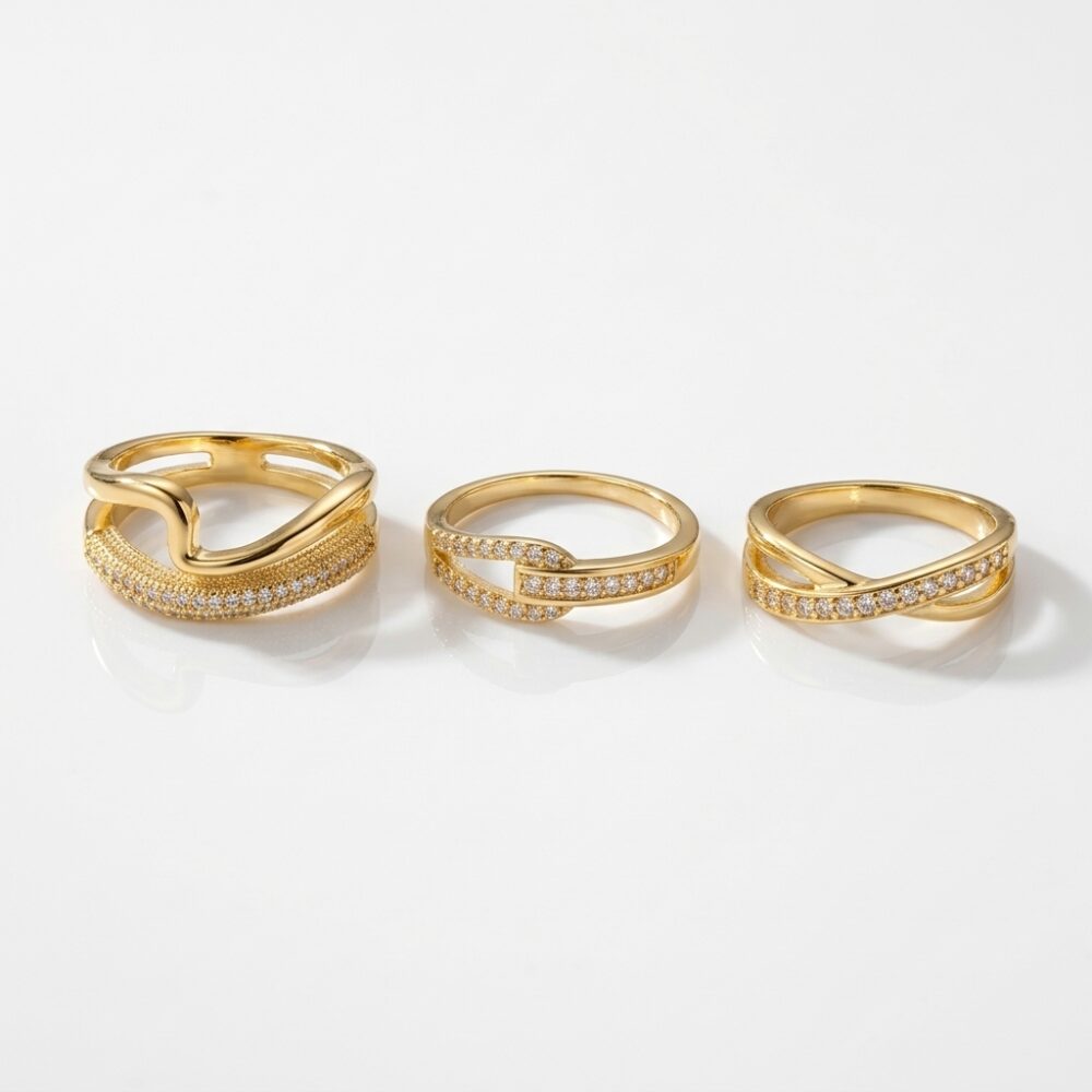 ANILLO BRONCE DRD C/MICROPAVE FORMA X UND ART BZAN670D IAO