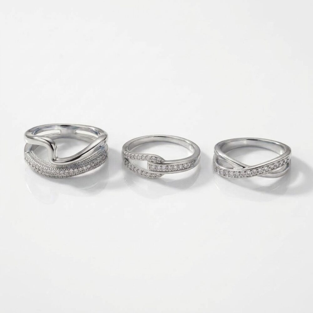 ANILLO BRONCE C/MICROPAVE FORMA X UND ART BZAN670 IAO
