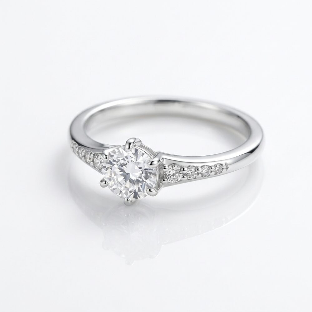 ANILLO BRONCE BCO C/MICROPAVE Y CUBIC X UND ART BZAN675P IAO