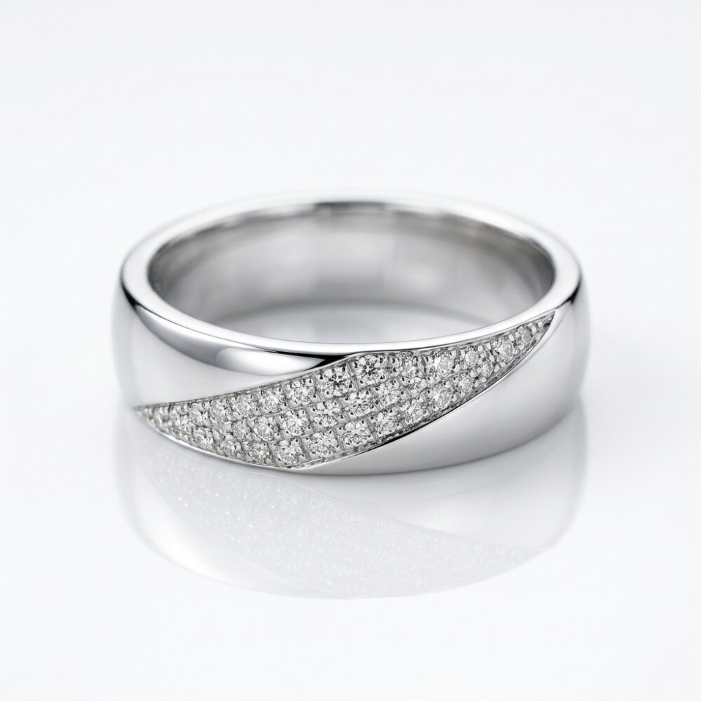 ANILLO BRONCE BCO ALIANZA GRUESA C/MICROPAVE BZAN601P IAO