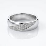 ANILLO BRONCE BCO ALIANZA GRUESA C/MICROPAVE BZAN601P IAO