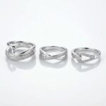 ANILLO BRONCE BCO C/MICROPAVE FORMA X UND ART BZAN670P IAO