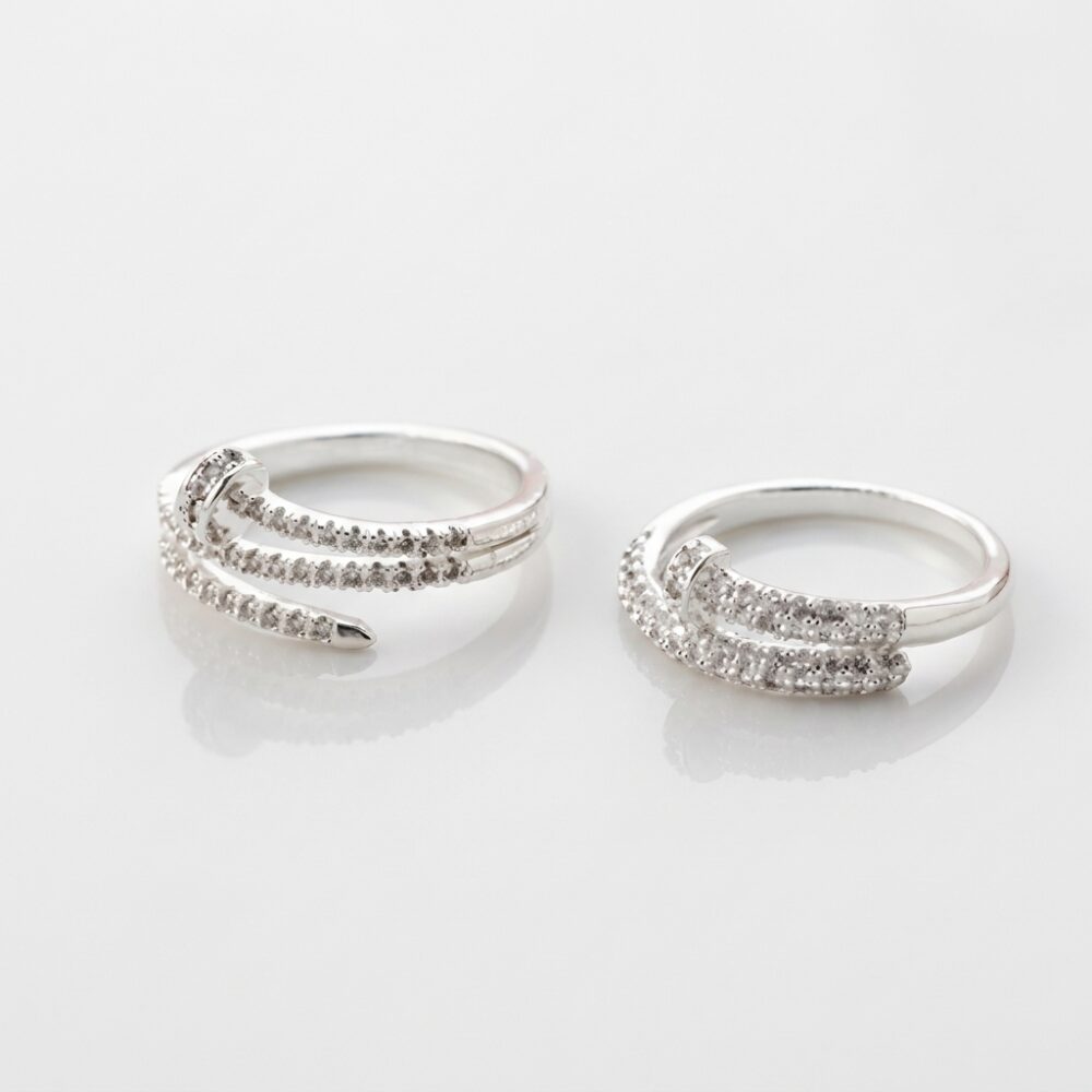ANILLO BRONCE BCO CLAVO C/MICROPAVE X UND ART AN641P IAO