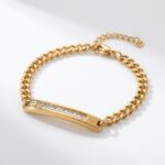PULSERA ACERO DORADO C/STRASS ART APU296D IAO
