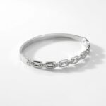 PULSERA ACERO BCO RIGIDA COMBINADA C/STRASS ART APUL97P IAO