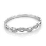 PULSERA ACERO BCO RIGIDA COMBINADA C/STRASS ART APUL93P IAO