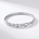 PULSERA ACERO RIGIDA COMBINADA C/STRASS ART APUL91 IAO