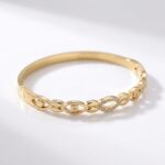PULSERA ACERO DRD RIGIDA COMBINADA C/STRASS ART APUL91D IAO