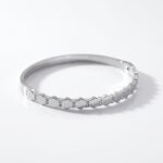 PULSERA ACERO RIGIDA COMBINADA C/STRASS ART APUL92 IAO