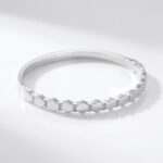 PULSERA ACERO BCO RIGIDA COMBINADA C/STRASS ART APUL92P IAO