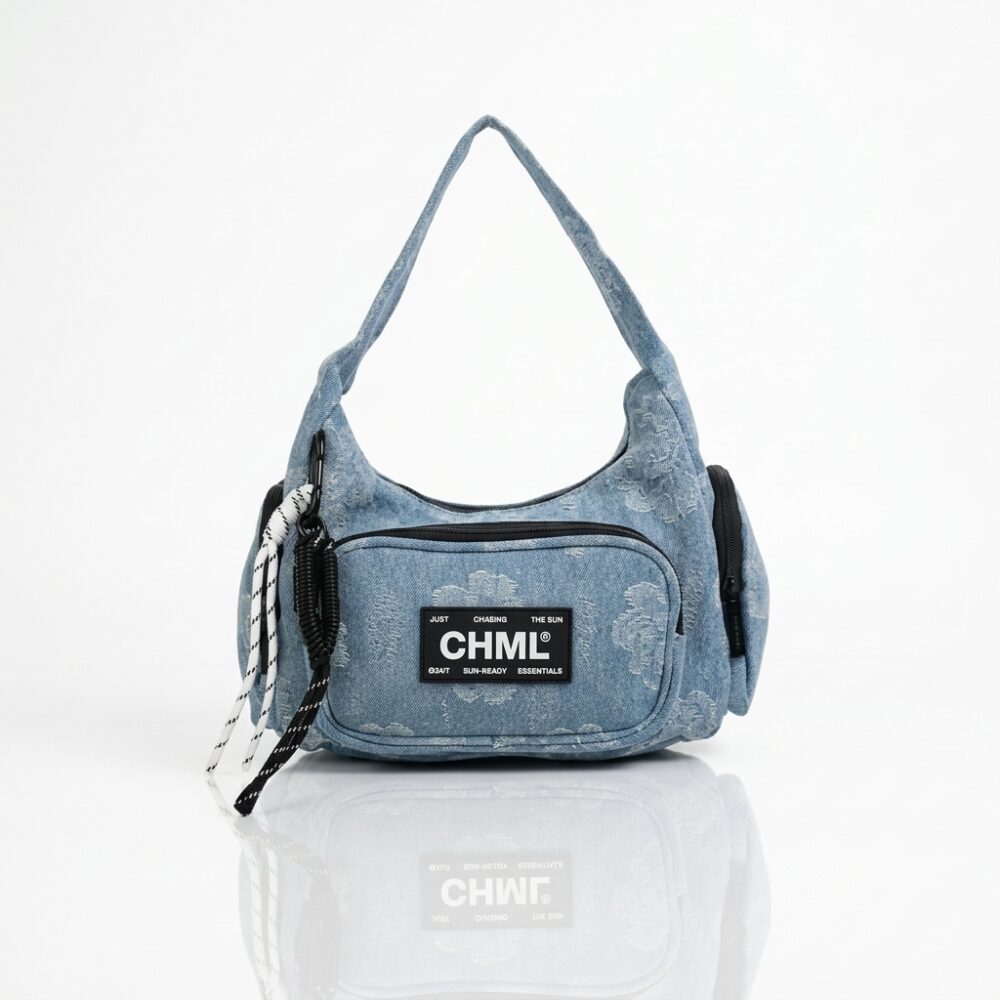 CARTERA DENIM INDIGO DISEÑO FLORAL C70 IAO