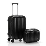 SET VALIJA 20 PULG Y BEAUTY CASE SKORA NEGRA ART 48052 IAO