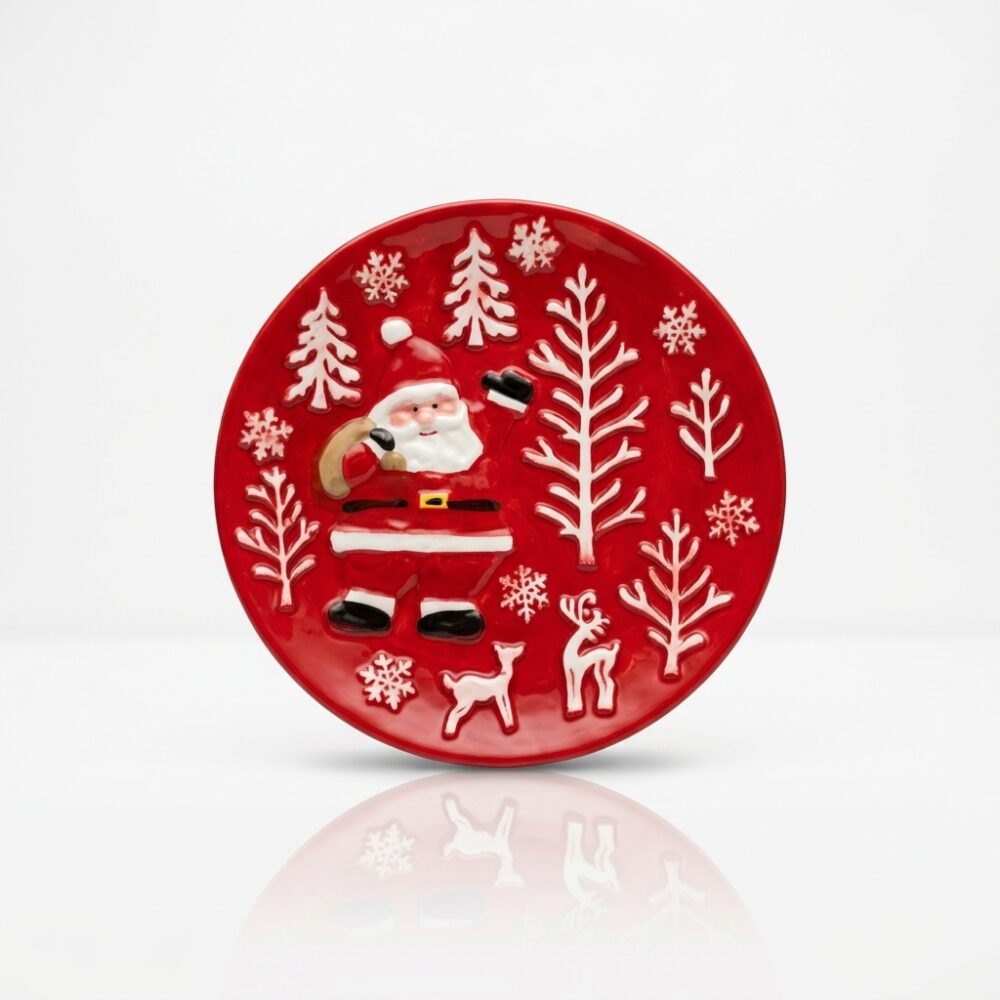 PLATO CERAMICA PAPA NOEL 20,5X2,5CM NS441742 NAVI IAO