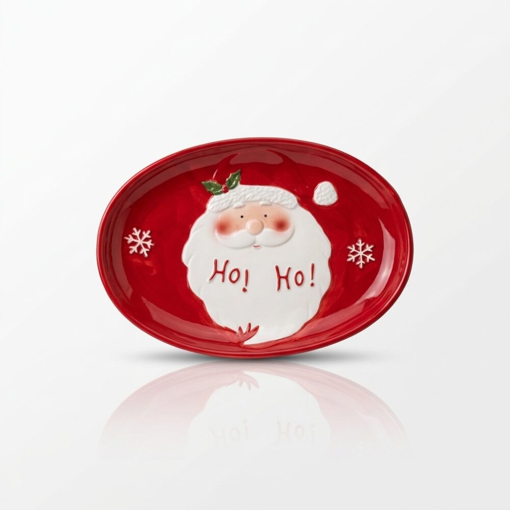PLATO CERAMICA PAPA NOEL OVALADO 20x17CM NS441741 NAVI IAO