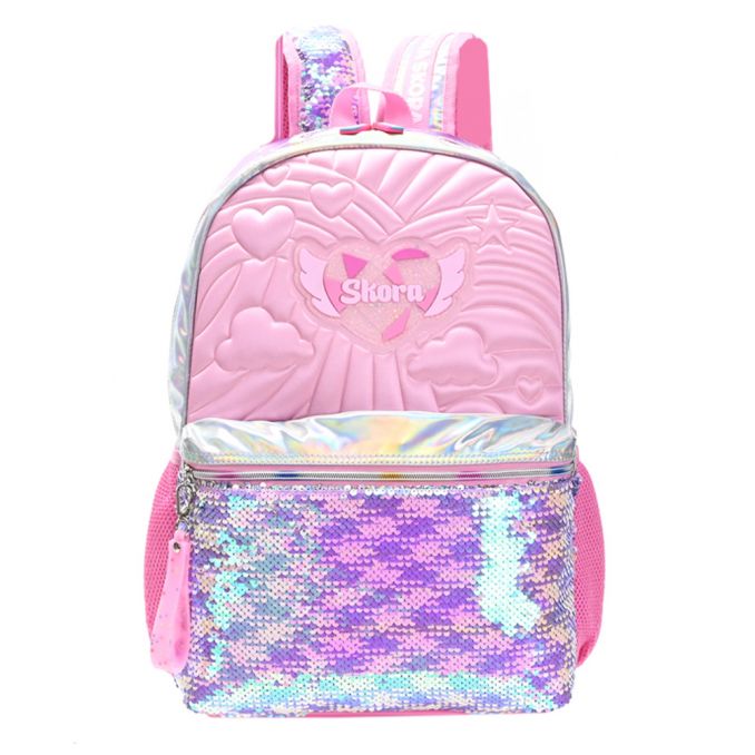 MOCHILA ALMA MATELASSE ROSA 32X45X16CM 37610 JAO
