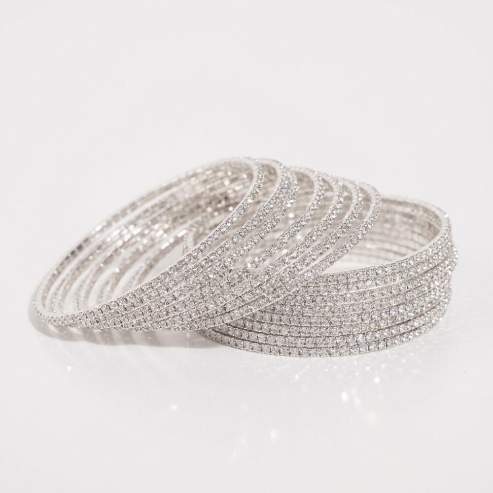 PULSERA STRASS PLATEADO X12 UND ART UR-0701001 JAO