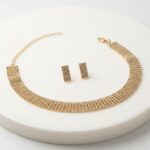 SET CHOCKER+AROS STRASS 5 FILAS DORADO ART UR-050711-1 JAO