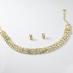 SET CHOCKER+AROS STRASS 6 FILAS DORADO ART UR-050712-1 JAO