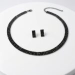 SET CHOCKER+AROS STRASS 3 FILAS NEGRO ART UR-050710-3 JAO